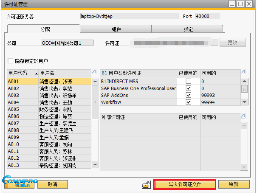SAP Business One,SAP许可证导入,SAP B1,SAP系统升级,SAP用户类型,SAP导入步骤